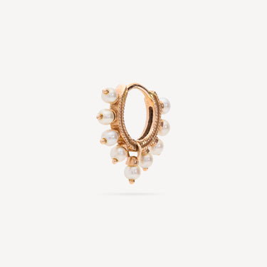 Boucle d'Oreille 6.5mm Pearl Coronet Hoop Or Rose