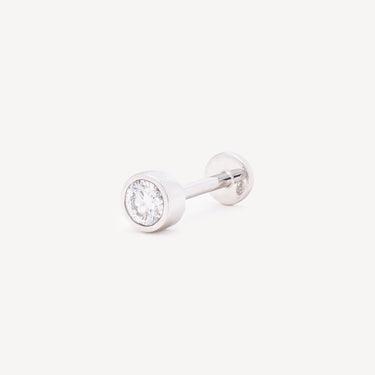 Piercing Puce Or Blanc Diamant 3mm Serti Invisible