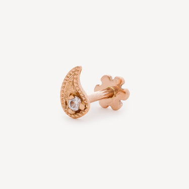Piercing Puce Diamond Paisley Threaded Or Rose