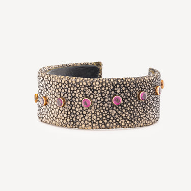 Bracelet Jonc Galuchat Gris