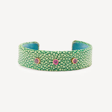 Bracelet Jonc Galuchat Vert
