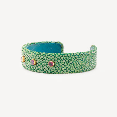 Bracelet Jonc Galuchat Vert