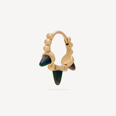 Créole 8mm Triple Short Black Opal Spike Granulated