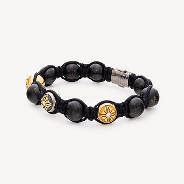 Bracelet Lock 10mm Or et Jade Noire