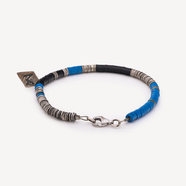 Bracelet Vinyle Tricolore Argent