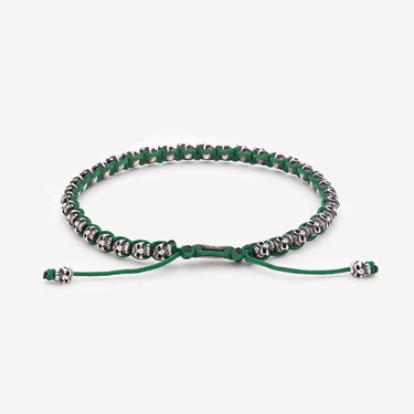 Bracelet Silver Skull Vert