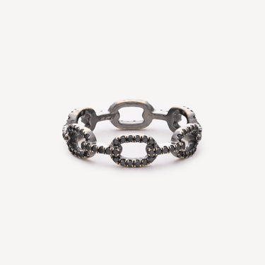 Bague Enchainée Or Noir et Diamants