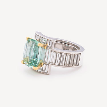 Bague Diamant Baguette Tourmaline