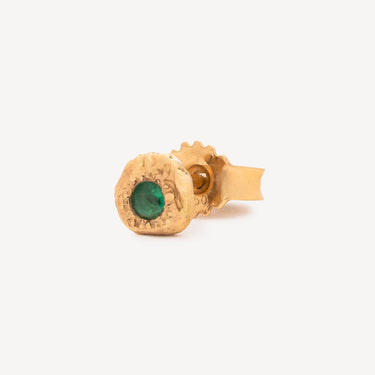Boucle d'Oreille Solitaire Emeraude