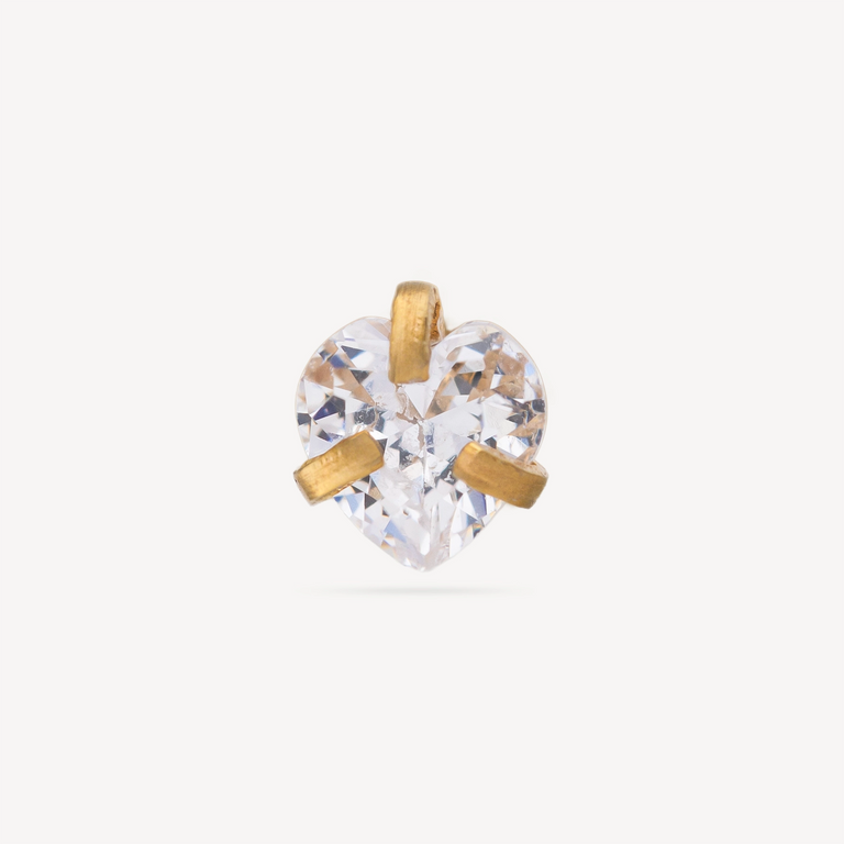 Piercing Stud Solitaire Coeur
