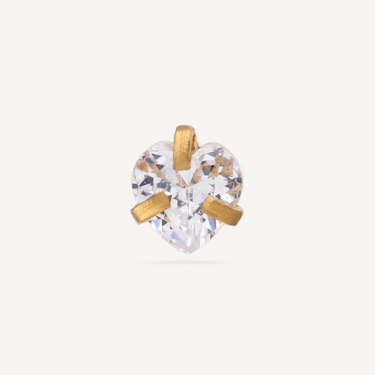Piercing Stud Solitaire Coeur