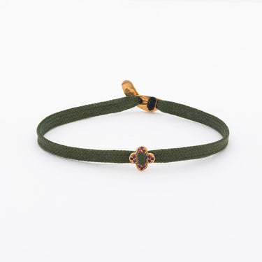 Bracelet One Line Flower Rubis