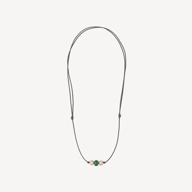 Collier Triple Orb Emeraude Diamant