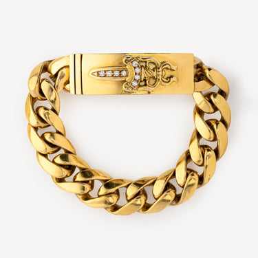 Gold and Diamond Bracelet with Cross Clasp