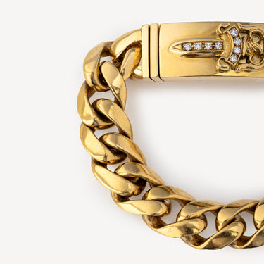 Gold and Diamond Bracelet with Cross Clasp