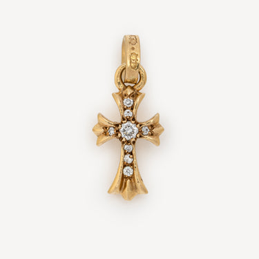 Cross Baby Fat Charm Diamond Pendant