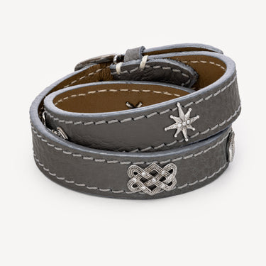 Grey Infinity Leather Bracelet