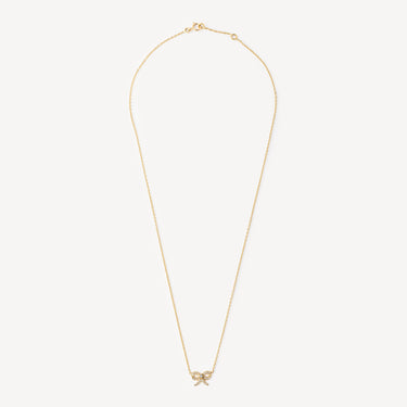 Mini Gold and Diamond Bow Necklace