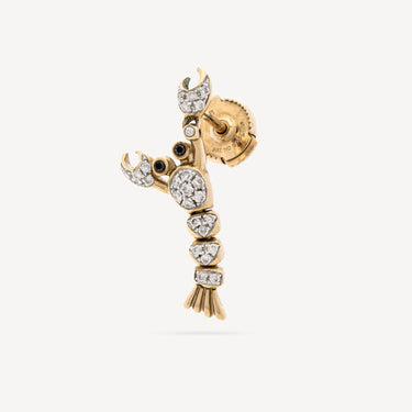 Boucle d'Oreille Mini Homard Or Jaune