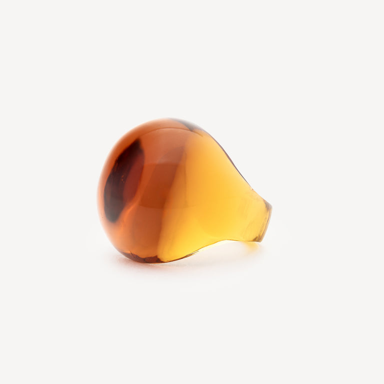 Amber Crystal Cabochon Ring