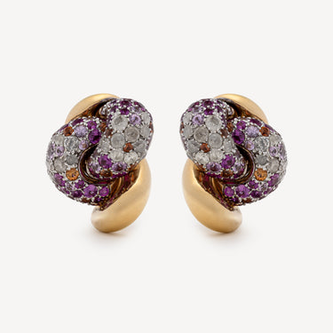 Boucles d’Oreille Catene Saphirs Roses