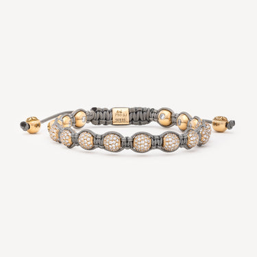Braided Bracelet Gray Rose Gold Diamonds