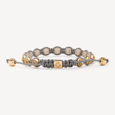 Braided Bracelet Gray Rose Gold Diamonds