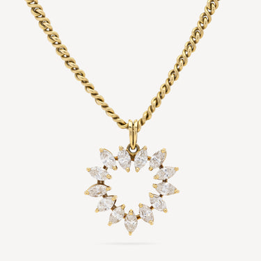 Marquise Diamond Heart Pendant Necklace