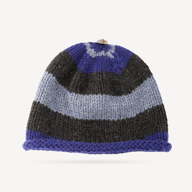 Bonnet Rayures Bleues Léopard