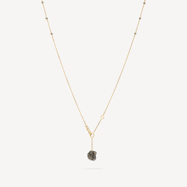 Brown Diamond Labradorite Flower Necklace