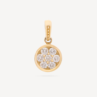 Pendentif Fleur Or Jaune Diamants
