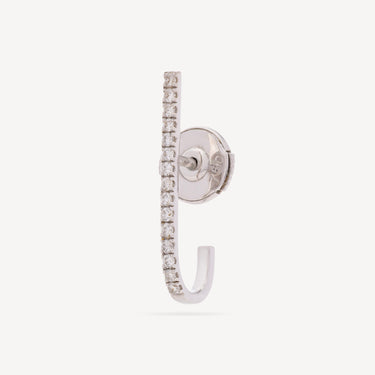 Boucle d'Oreille Mini Barre Or Blanc