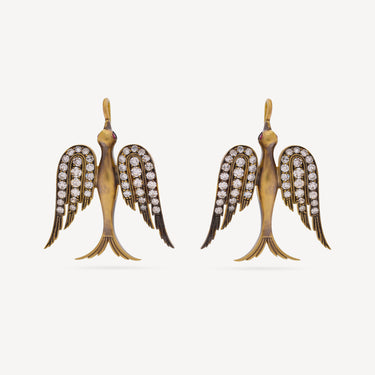 Boucles d'Oreille Small Swallow Diamants Rubis