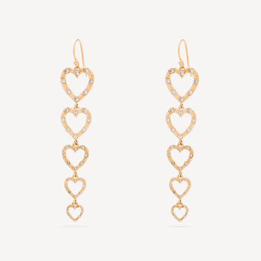 Boucles d'Oreilles Graduated Diamond Heart