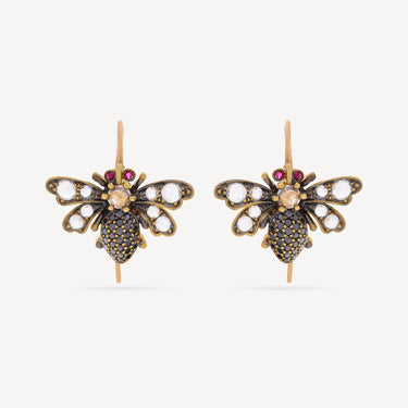Boucles d'Oreille Bee Diamants Rubis