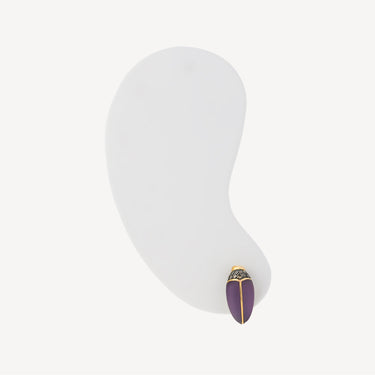 Stud Mini Scarabée Amethyste
