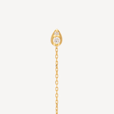 Yellow Gold Pear Diamond Hanging Earring