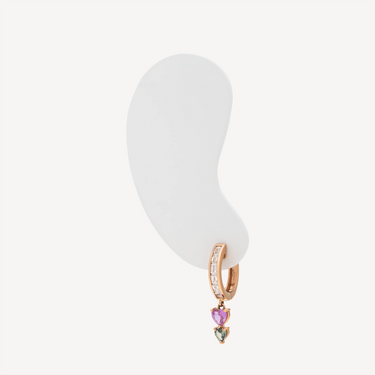 Boucles d'Oreilles Prismatique Or rose et Diamant