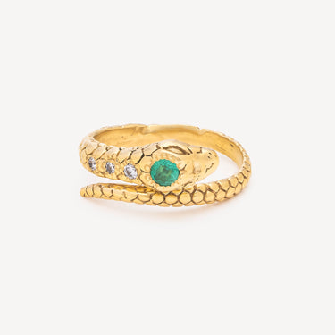 EMERALD SNAKE YG EMERALD DIAMOND RING