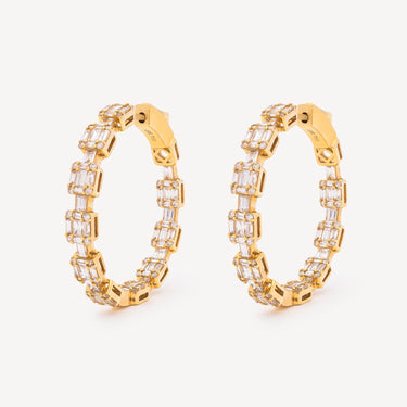 YG Diamond Hoops Pair