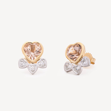Boucles d'Oreilles Many Hearts Morganite
