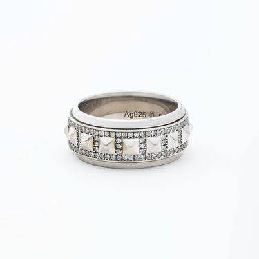 Bague Rockaway Spinner Demi Pavée
