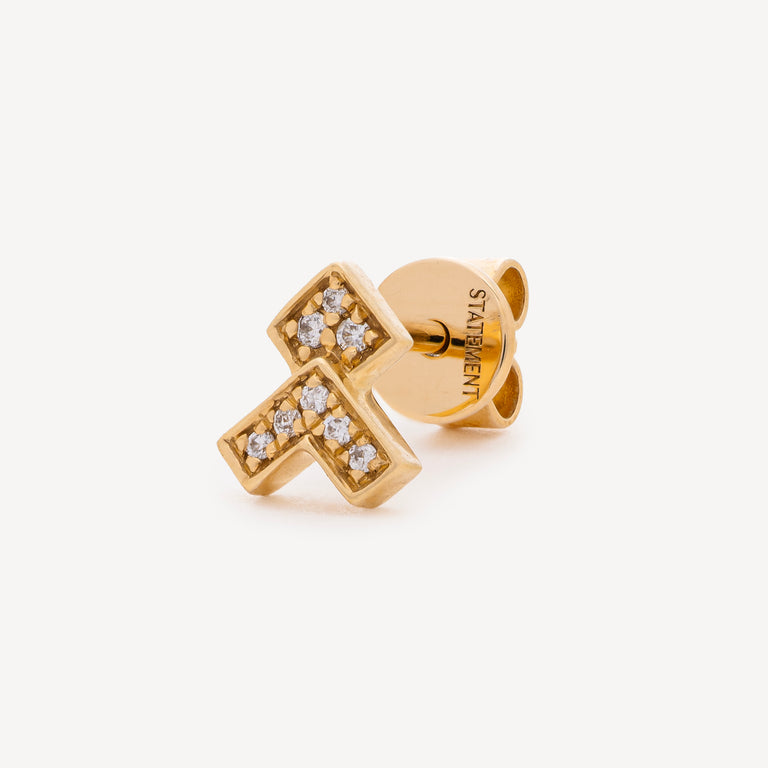 Boucle d'oreille Starway Flèche Diamants Or Jaune