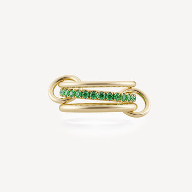 Petunia 3 Rings Gold Emerald Ring