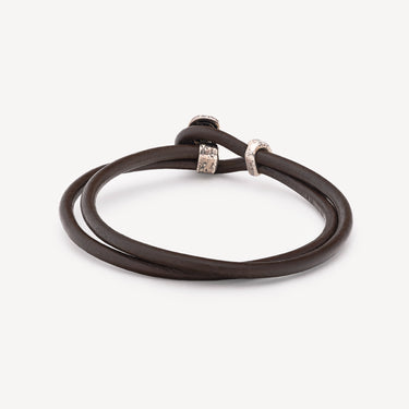Bracelet Chasm Leather Argent