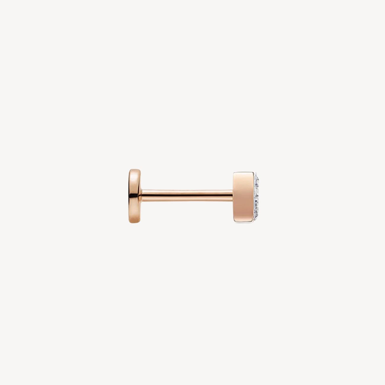 Ohrstecker Invisible Set Triangle Diamond Threaded Rose Gold