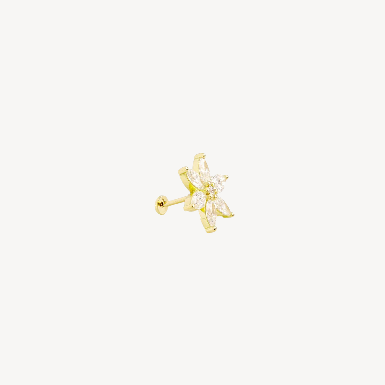 Star Flower Stud PM Yellow Gold