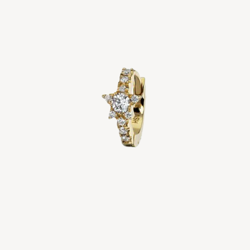 6.5mm Yellow Gold Star Eternity Earring 