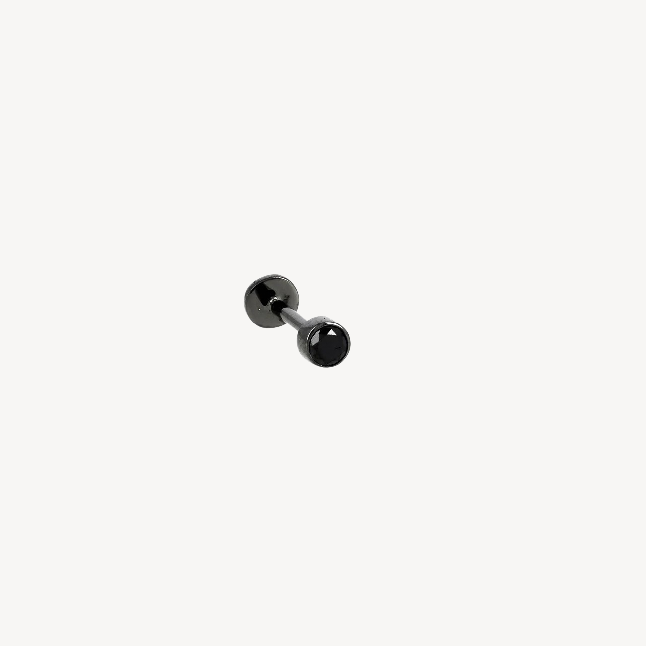 Stud 8mm Or Noir Diamant Noir 2.5mm