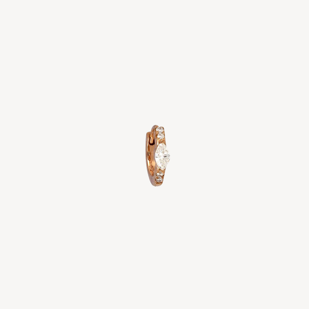 Creole 6,5 mm Marquise 2,8 mm halbes Pavé-Roségold